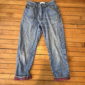LL BEAN Flannel Lined Double L relaxed fit Jeans Pants Sz. 10 Tall Vintage